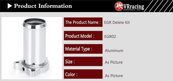 Tuyau de remplacement de vanne EGR en aluminium de 57MM adapté for 1.9 8v  TDI VE 90/110 et PD100/PD115 suppression EGR/tuyau de course 2quot;-EGR02  Recirculation des gaz d'échappement ( Color : Silver 