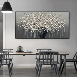 1pc, Frameless Abstract Golden Tree Flower Canvas Painting Posters, Minimalism Wall Art Picture, Modern Living Room Decoration No Frame