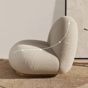 furniture Cute Modern Chairs Living Room Naughty Lambs Wool Wood Lounge Chair Lazy Sofa Swivel Cadeira Giratoria Living Room Decoration