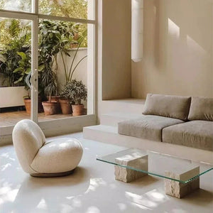 furniture Cute Modern Chairs Living Room Naughty Lambs Wool Wood Lounge Chair Lazy Sofa Swivel Cadeira Giratoria Living Room Decoration