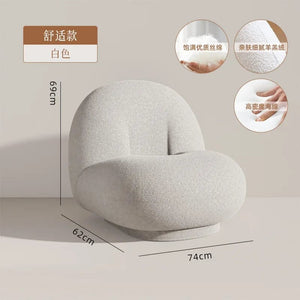 furniture Srtyle1 Cute Modern Chairs Living Room Naughty Lambs Wool Wood Lounge Chair Lazy Sofa Swivel Cadeira Giratoria Living Room Decoration