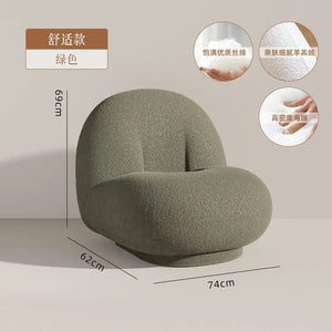 furniture Srtyle13 Cute Modern Chairs Living Room Naughty Lambs Wool Wood Lounge Chair Lazy Sofa Swivel Cadeira Giratoria Living Room Decoration