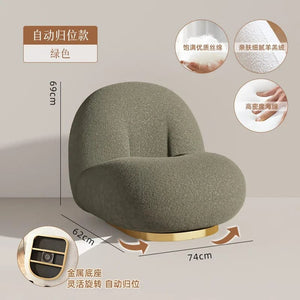 furniture Srtyle15 Cute Modern Chairs Living Room Naughty Lambs Wool Wood Lounge Chair Lazy Sofa Swivel Cadeira Giratoria Living Room Decoration