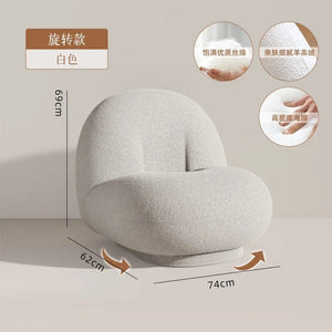 furniture Srtyle2 Cute Modern Chairs Living Room Naughty Lambs Wool Wood Lounge Chair Lazy Sofa Swivel Cadeira Giratoria Living Room Decoration