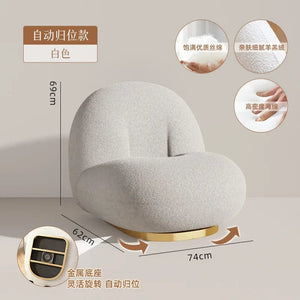 furniture Srtyle3 Cute Modern Chairs Living Room Naughty Lambs Wool Wood Lounge Chair Lazy Sofa Swivel Cadeira Giratoria Living Room Decoration