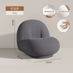furniture Srtyle4 Cute Modern Chairs Living Room Naughty Lambs Wool Wood Lounge Chair Lazy Sofa Swivel Cadeira Giratoria Living Room Decoration