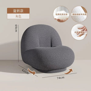 furniture Srtyle5 Cute Modern Chairs Living Room Naughty Lambs Wool Wood Lounge Chair Lazy Sofa Swivel Cadeira Giratoria Living Room Decoration