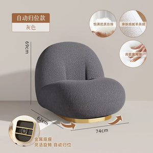 furniture Srtyle6 Cute Modern Chairs Living Room Naughty Lambs Wool Wood Lounge Chair Lazy Sofa Swivel Cadeira Giratoria Living Room Decoration
