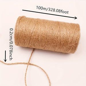 Planet Gates 0.2cm/0.078in*100m/328.08foot 100m Of Natural Jute Twine - Perfect For Gardening, Plant Wrapping, Arts & Crafts, And Weddings!