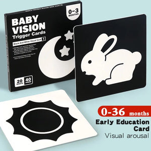 Planet Gates 0-36M Baby Early Education Card Black And White Cards Color Training Visual Stimulation Montessori Shape Animal Cognitive Toys