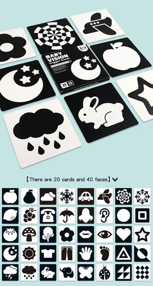Planet Gates 0-36M Baby Early Education Card Black And White Cards Color Training Visual Stimulation Montessori Shape Animal Cognitive Toys