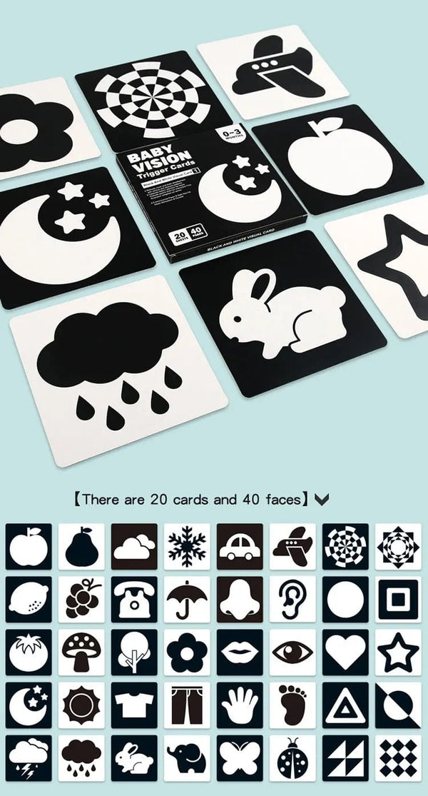 Planet Gates 0-36M Baby Early Education Card Black And White Cards Color Training Visual Stimulation Montessori Shape Animal Cognitive Toys