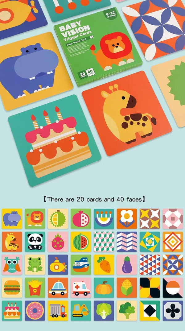 Planet Gates 0-36M Baby Early Education Card Black And White Cards Color Training Visual Stimulation Montessori Shape Animal Cognitive Toys