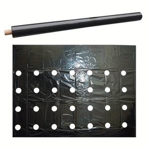 Planet Gates 0.95X10m 1 Pack, 10m Greenhouse Film 5Holes Vegetable Plants Grow PE Black Plastic Film Mulch Film Anti Grass