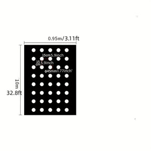 Planet Gates 0.95X10m 1 Pack, 10m Greenhouse Film 5Holes Vegetable Plants Grow PE Black Plastic Film Mulch Film Anti Grass