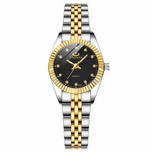 Planet Gates 004A Calendar Golden CHENXI Brand Top Luxury  Ladies Golden Watch for Women Clock Female Women's Dress Rhinestone Quartz Waterproof Wristwatches