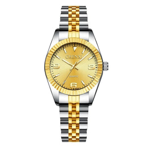 Planet Gates 004A Calendar Golden CHENXI Brand Top Luxury  Ladies Golden Watch for Women Clock Female Women's Dress Rhinestone Quartz Waterproof Wristwatches