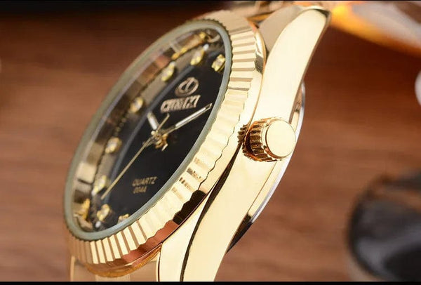 Planet Gates 004A Calendar Golden CHENXI Brand Top Luxury  Ladies Golden Watch for Women Clock Female Women's Dress Rhinestone Quartz Waterproof Wristwatches