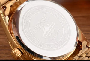 Planet Gates 004A Calendar Golden CHENXI Brand Top Luxury  Ladies Golden Watch for Women Clock Female Women's Dress Rhinestone Quartz Waterproof Wristwatches