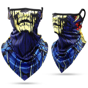 Planet Gates 01 3D Skull Summer Bandana Hanging Ear Triangle Scarf Cycling Hiking Hunting Fishing Sports Bicycle Face Mask Neck Gaiter Men Women