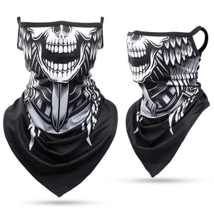 Planet Gates 01 3D Skull Summer Bandana Hanging Ear Triangle Scarf Cycling Hiking Hunting Fishing Sports Bicycle Face Mask Neck Gaiter Men Women