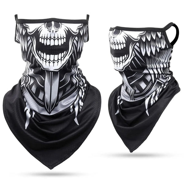 Planet Gates 01 3D Skull Summer Bandana Hanging Ear Triangle Scarf Cycling Hiking Hunting Fishing Sports Bicycle Face Mask Neck Gaiter Men Women