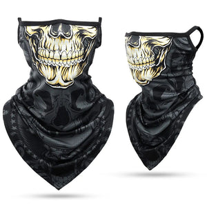 Planet Gates 01 3D Skull Summer Bandana Hanging Ear Triangle Scarf Cycling Hiking Hunting Fishing Sports Bicycle Face Mask Neck Gaiter Men Women