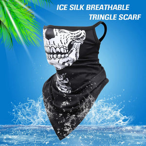 Planet Gates 01 3D Skull Summer Bandana Hanging Ear Triangle Scarf Cycling Hiking Hunting Fishing Sports Bicycle Face Mask Neck Gaiter Men Women