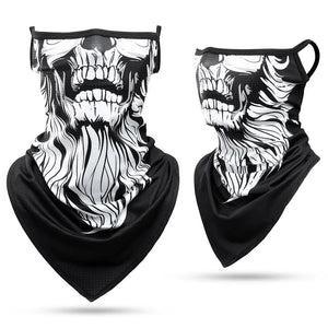 Planet Gates 01 3D Skull Summer Bandana Hanging Ear Triangle Scarf Cycling Hiking Hunting Fishing Sports Bicycle Face Mask Neck Gaiter Men Women