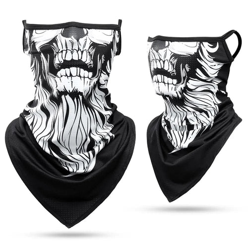 Planet Gates 01 3D Skull Summer Bandana Hanging Ear Triangle Scarf Cycling Hiking Hunting Fishing Sports Bicycle Face Mask Neck Gaiter Men Women