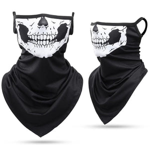 Planet Gates 01 3D Skull Summer Bandana Hanging Ear Triangle Scarf Cycling Hiking Hunting Fishing Sports Bicycle Face Mask Neck Gaiter Men Women