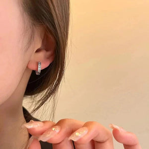 Planet Gates 01 4Pcs/set Stainless Steel Aesthetic Zircon Crystal Hoop Earrings for Women Egirl New Y2K Cool Daily Wear Jewelry Accessories
