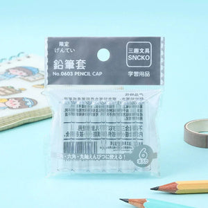Planet Gates 01 6Pcs/Set Transparent Plastic Pencil Cap Simple Colorful Pencil Extender Cute Pencil Protection Cap School Office Supplies NEW