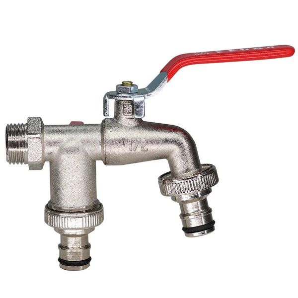 Planet Gates 01-B / 3/4'' Garden Tools Brass Water Faucet 1/2" Outside & Inside Used Easy Turn On/Off Lever Handle Watering Supply Taps Ball Valve