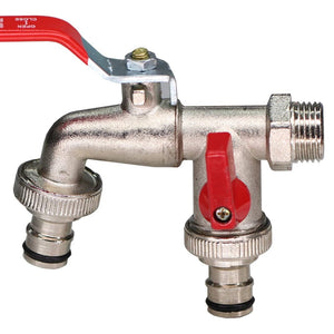 Planet Gates 01-B / 3/4'' Garden Tools Brass Water Faucet 1/2" Outside & Inside Used Easy Turn On/Off Lever Handle Watering Supply Taps Ball Valve