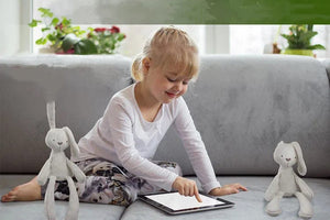 Planet Gates 01 Baby Plush Rabbit Hand Puppet Soft Crib Stroller Infant Sleep Soothing Doll Mobile Pram Kids Hanging Ring Toys For Children Gift