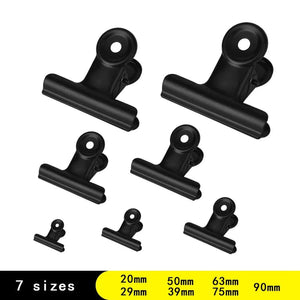 Planet Gates 01 / CHINA 5PCS Metal Paper Clip 20 29 39 50 63 75 90mm Foldback Metal Binder Clips Black Grip Clamps Paper Document Office School Statione