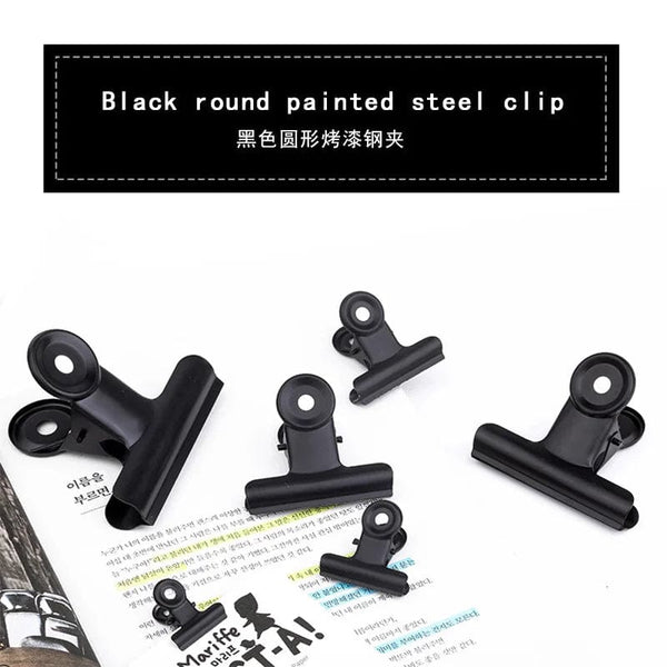 Planet Gates 01 / CHINA 5PCS Metal Paper Clip 20 29 39 50 63 75 90mm Foldback Metal Binder Clips Black Grip Clamps Paper Document Office School Statione