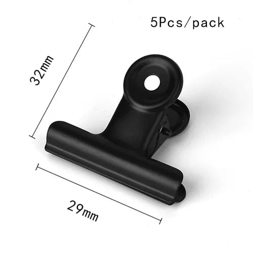 Planet Gates 01 / CHINA 5PCS Metal Paper Clip 20 29 39 50 63 75 90mm Foldback Metal Binder Clips Black Grip Clamps Paper Document Office School Statione