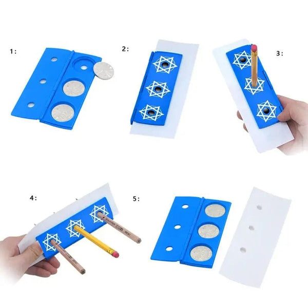 Planet Gates 01 / CHINA Coin Pencil Penetration Magic Tricks Fun Illusion Pens Through Hole Close Up Toys Party Kids Adults Novelty Magic Props