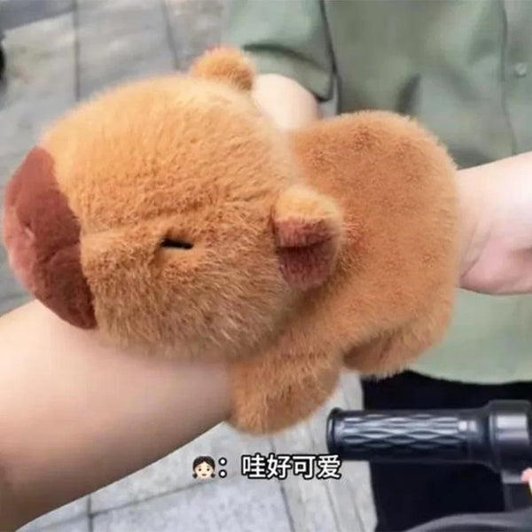 Planet Gates 01 New Lovely Kawaii Capybara Animal Slap Snap Wrap Wristband Bracelet Capybara Plush Hand Ring Wristband Kid Toys Birthday Present