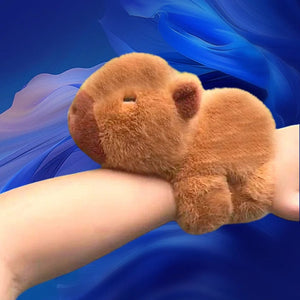 Planet Gates 01 New Lovely Kawaii Capybara Animal Slap Snap Wrap Wristband Bracelet Capybara Plush Hand Ring Wristband Kid Toys Birthday Present