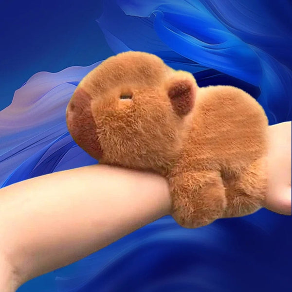 Planet Gates 01 New Lovely Kawaii Capybara Animal Slap Snap Wrap Wristband Bracelet Capybara Plush Hand Ring Wristband Kid Toys Birthday Present