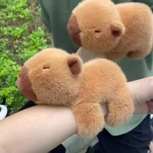 Planet Gates 01 New Lovely Kawaii Capybara Animal Slap Snap Wrap Wristband Bracelet Capybara Plush Hand Ring Wristband Kid Toys Birthday Present