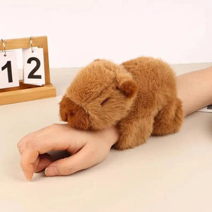 Planet Gates 01 New Lovely Kawaii Capybara Animal Slap Snap Wrap Wristband Bracelet Capybara Plush Hand Ring Wristband Kid Toys Birthday Present