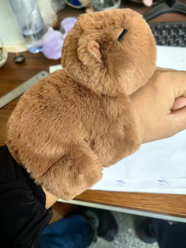 Planet Gates 01 New Lovely Kawaii Capybara Animal Slap Snap Wrap Wristband Bracelet Capybara Plush Hand Ring Wristband Kid Toys Birthday Present