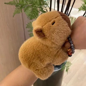 Planet Gates 01 New Lovely Kawaii Capybara Animal Slap Snap Wrap Wristband Bracelet Capybara Plush Hand Ring Wristband Kid Toys Birthday Present