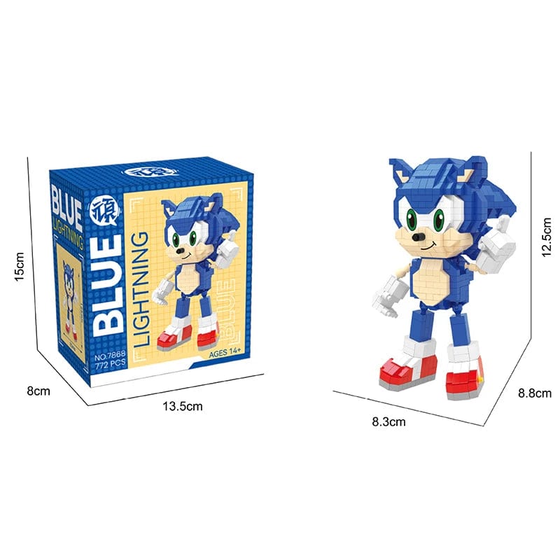 Planet Gates Cartoon Sonic Building Blocks Action Figure Cartoon Sonic Toy Bricks Assemble Educational Kid Toys Birthday Gift