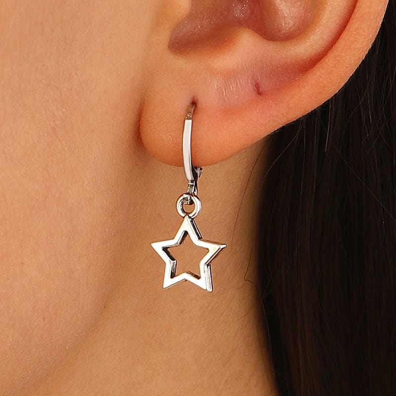 Planet Gates 02 New Creative Star Hoop Earrings Fashion Simple Earrings Gifts for Women Cute Mini Little Star 20S Holiday Jewelry