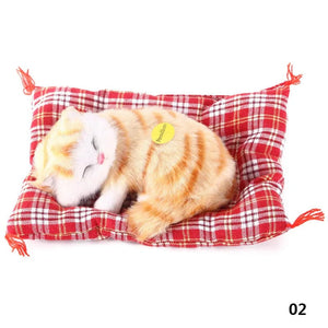 Planet Gates 02 Stuffed Toys Lovely Simulation Animal Doll Plush Sleeping Cats Toy with Sound Kids Toy Decorations Birthday Gift For Children